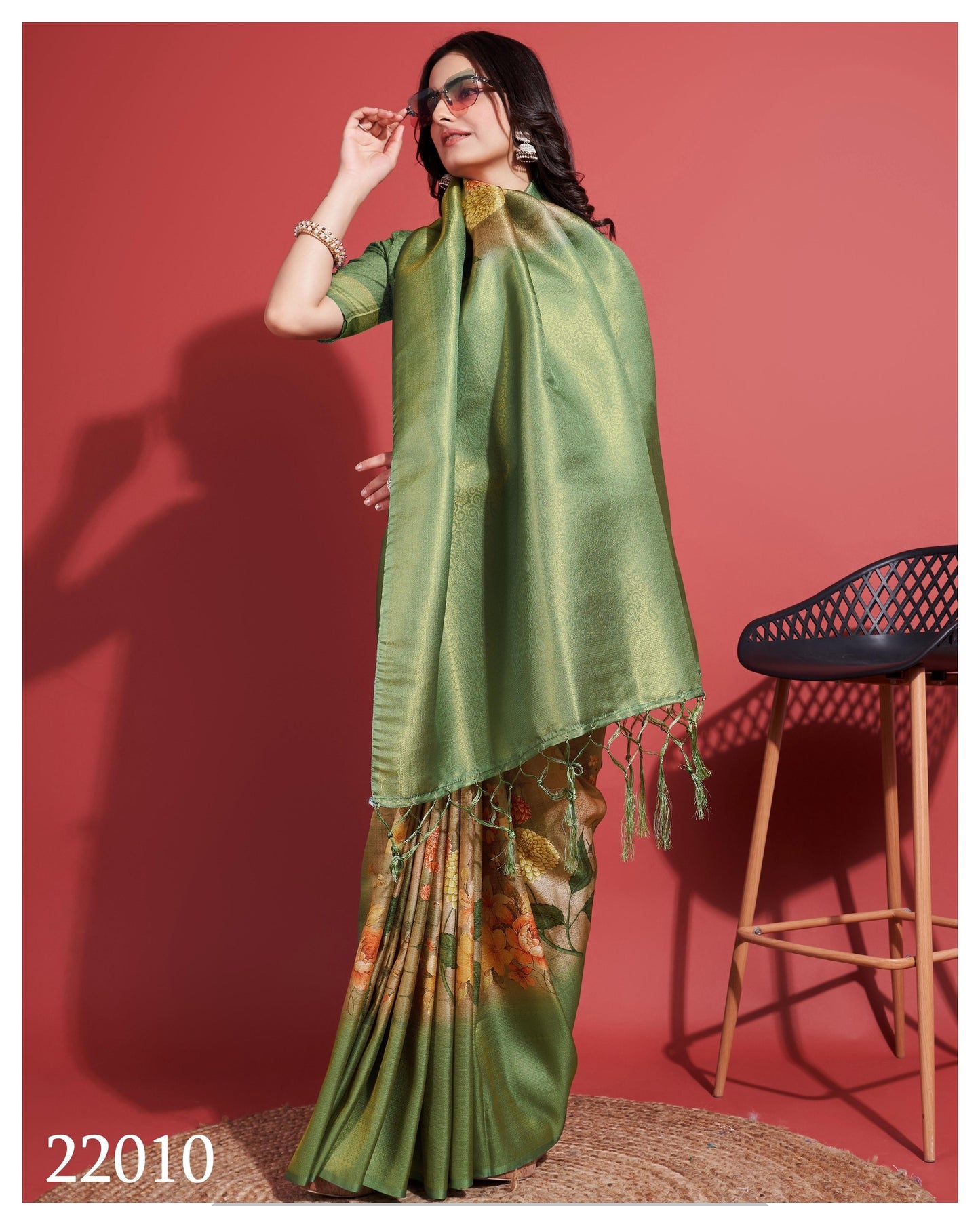 Latest Silky Green Soft Banarasi Silk Saree