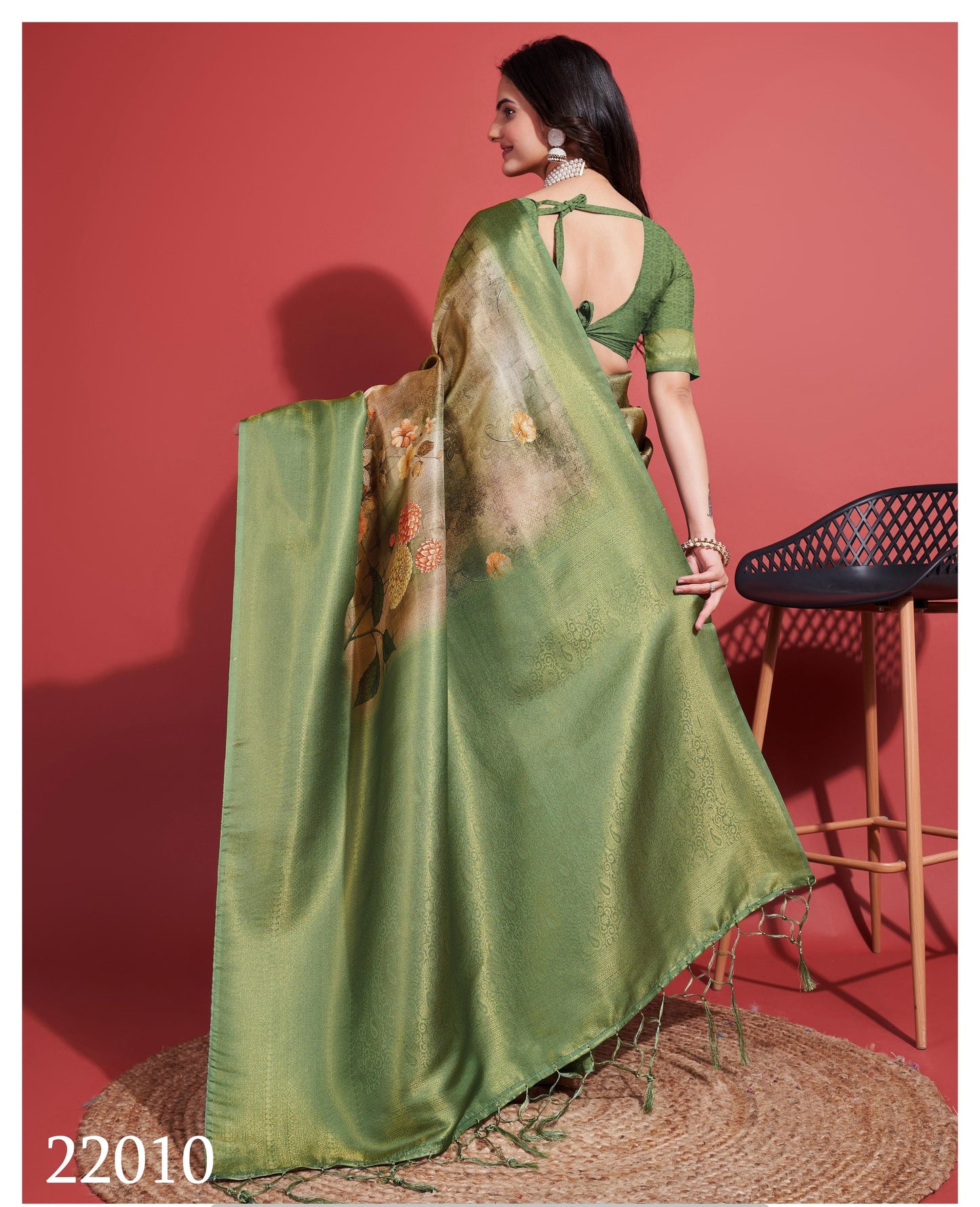 Latest Silky Green Soft Banarasi Silk Saree