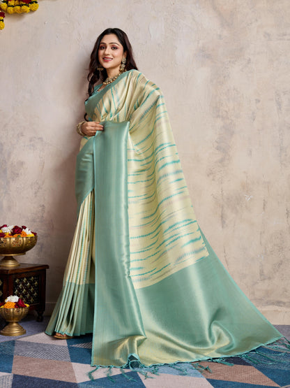 Teal Banarasi Trending Soft Silk Saree