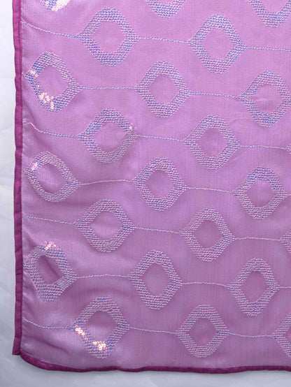 Purple Self-Pattern Embroidered Saree