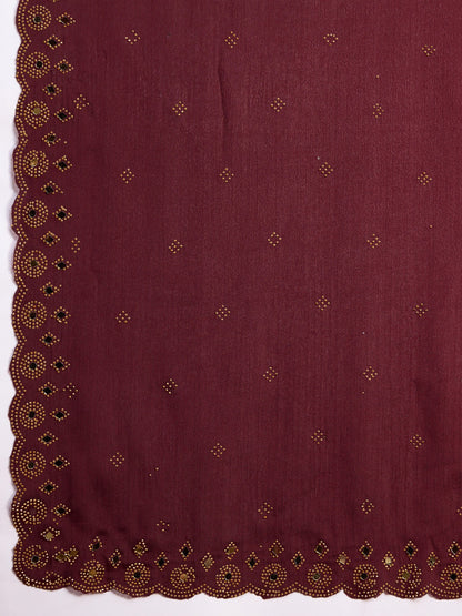 Pink Two-Tone Shaded Chinnon Saree