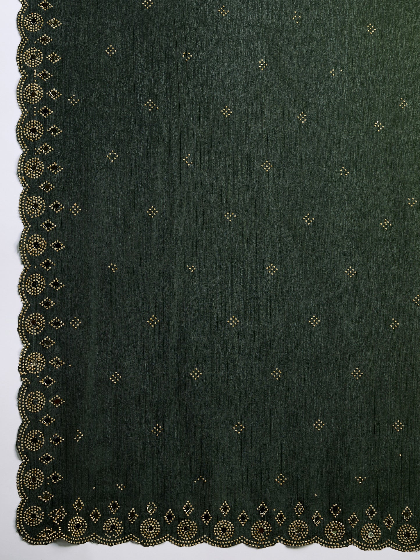 Green Two-Tone Shaded Chinnon Saree