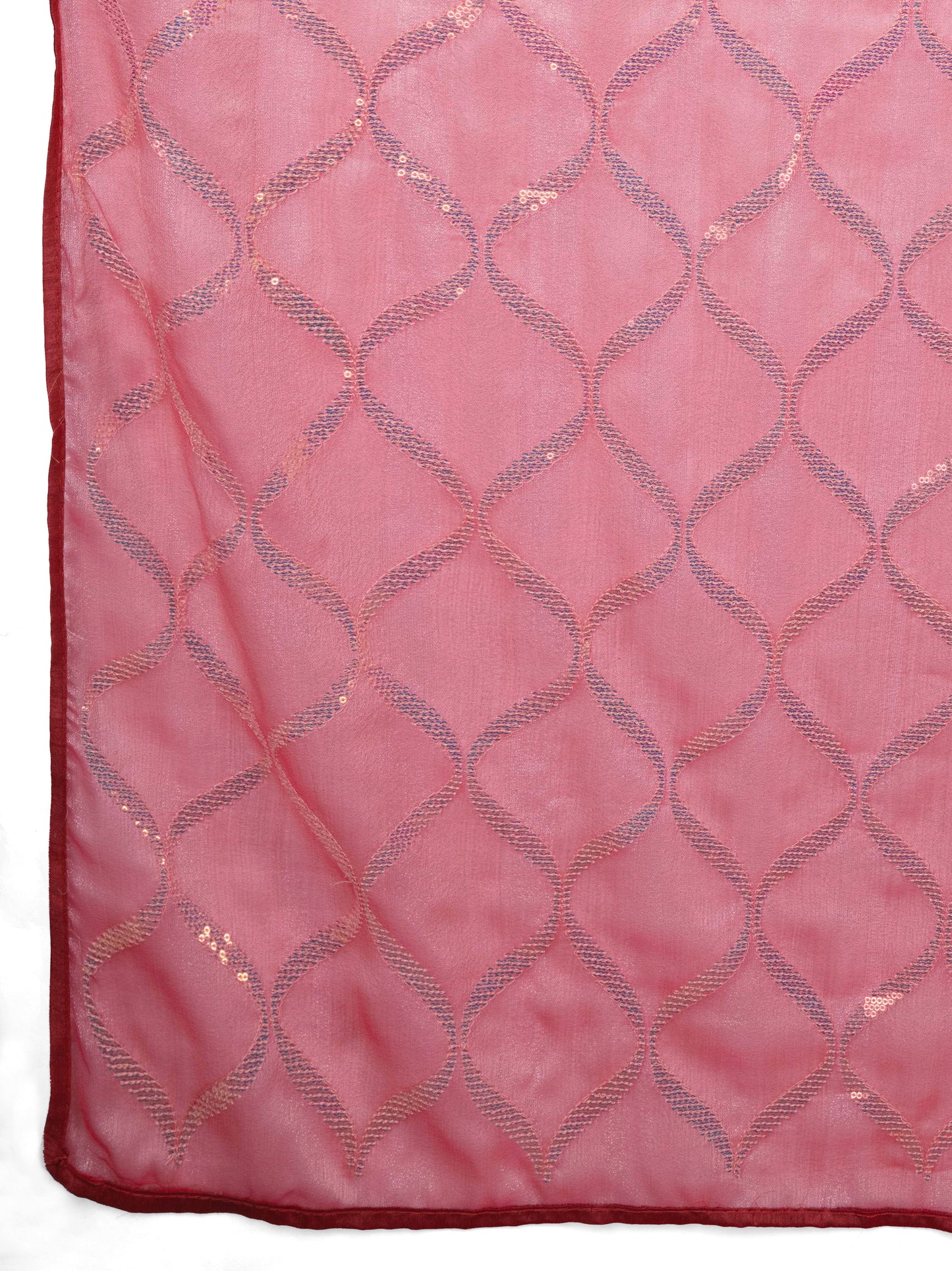 Self-Pattern Embroidered Saree in Elegant Pink