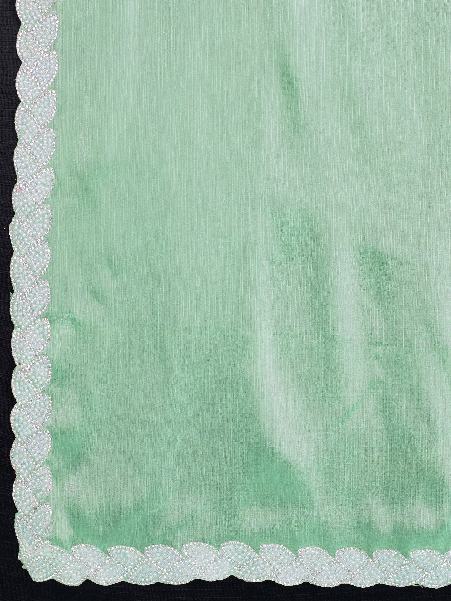 Light Green Tissue Burberry Saree