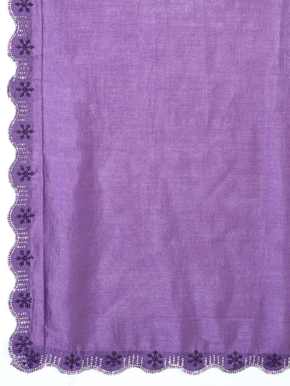 Regal Khadi Shimmer Saree – Shimmering Purple