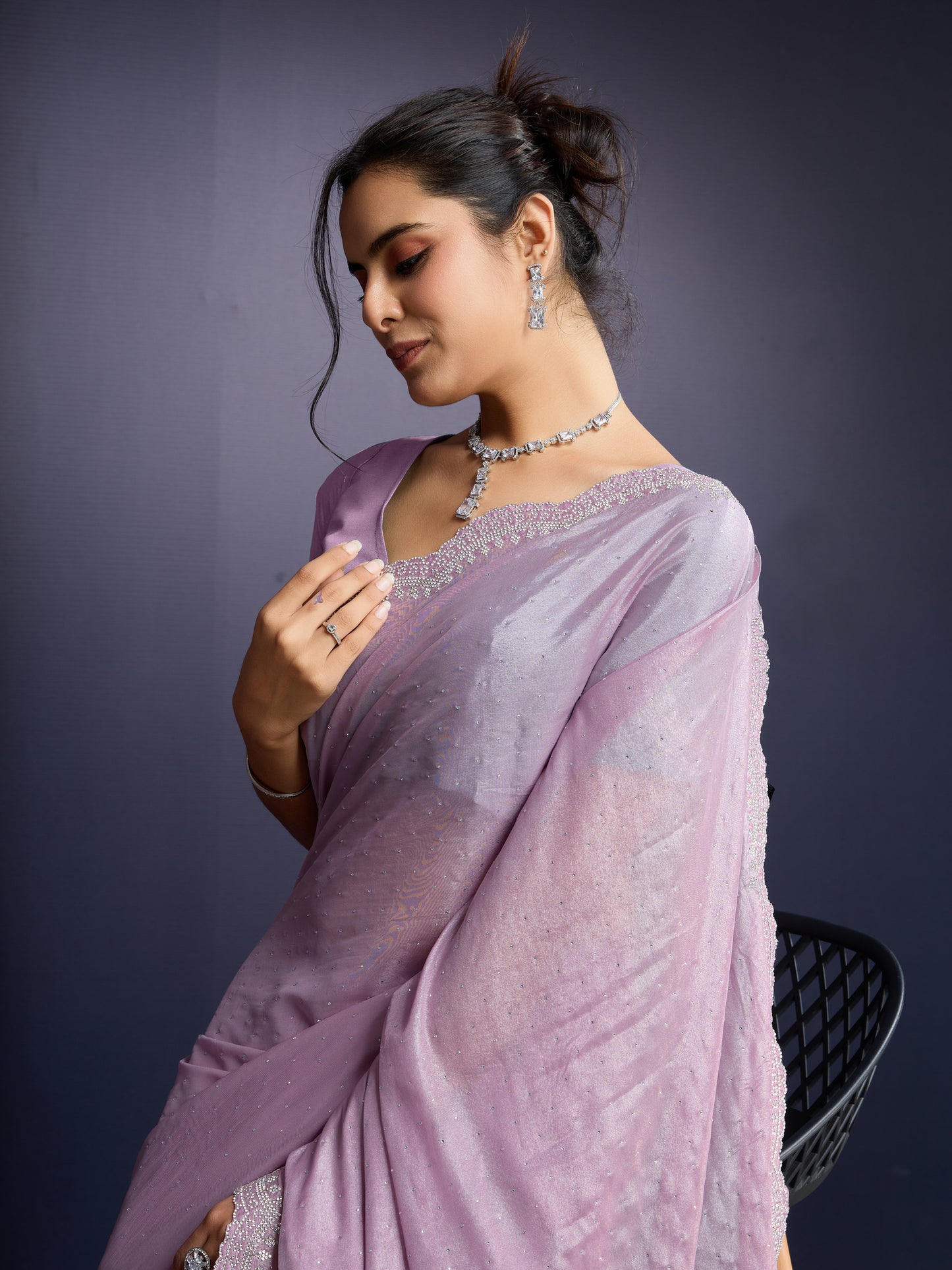 Trending Pastel Lavender Saree