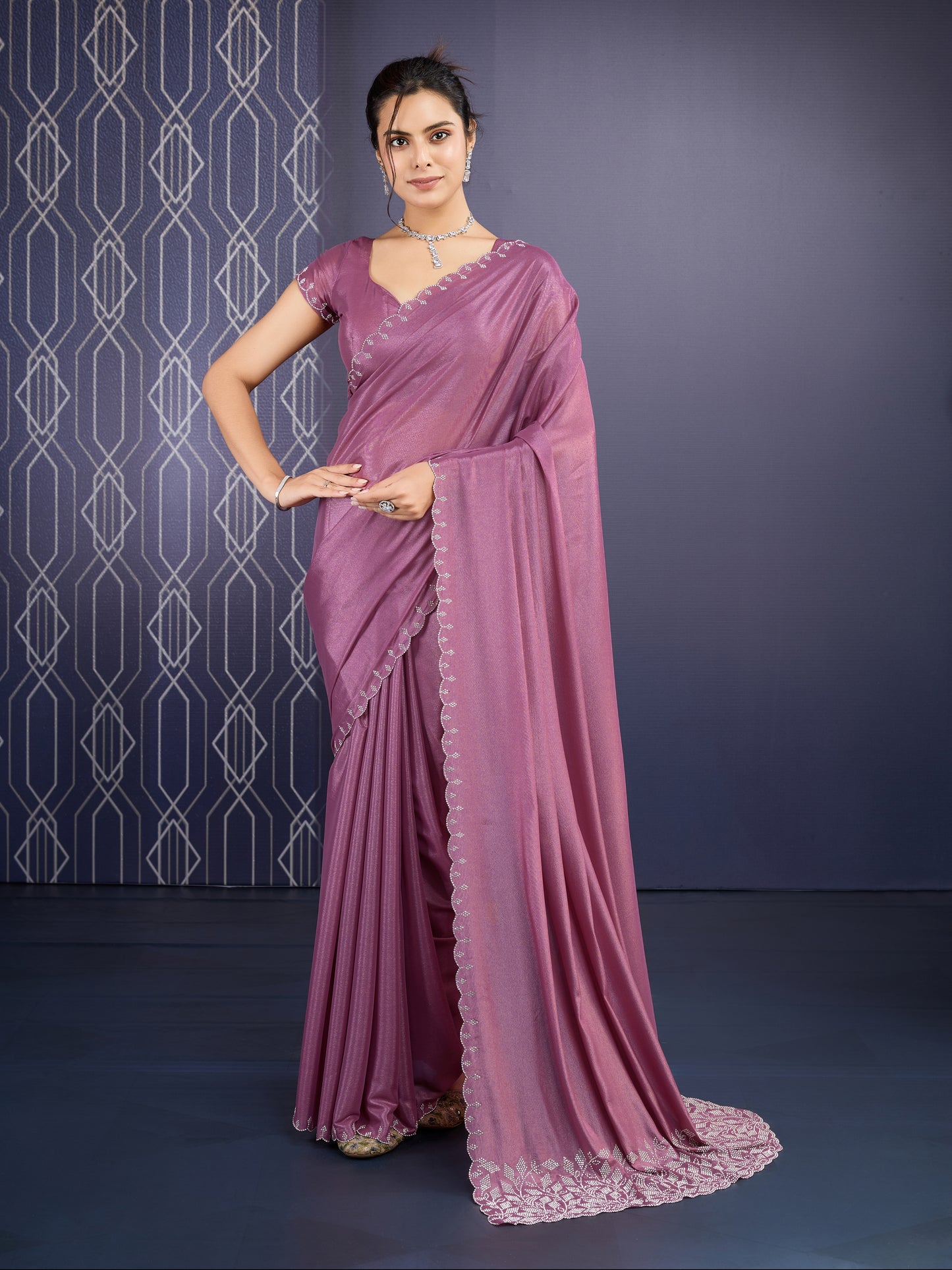 Trending Luxury Rich Wine Saree