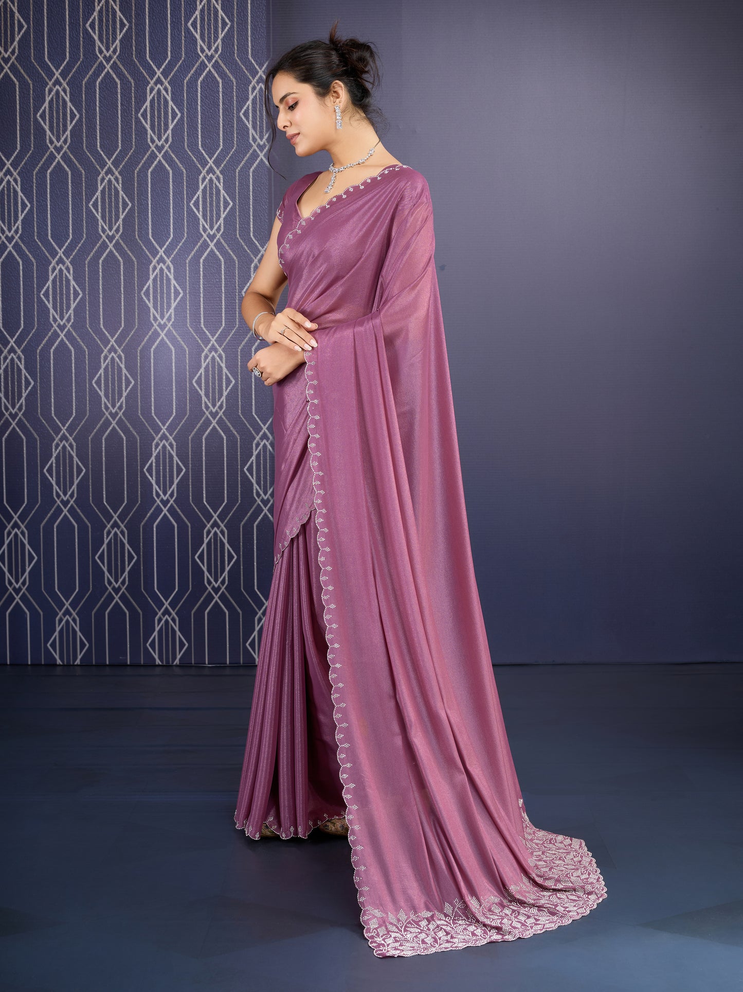 Trending Luxury Rich Wine Saree