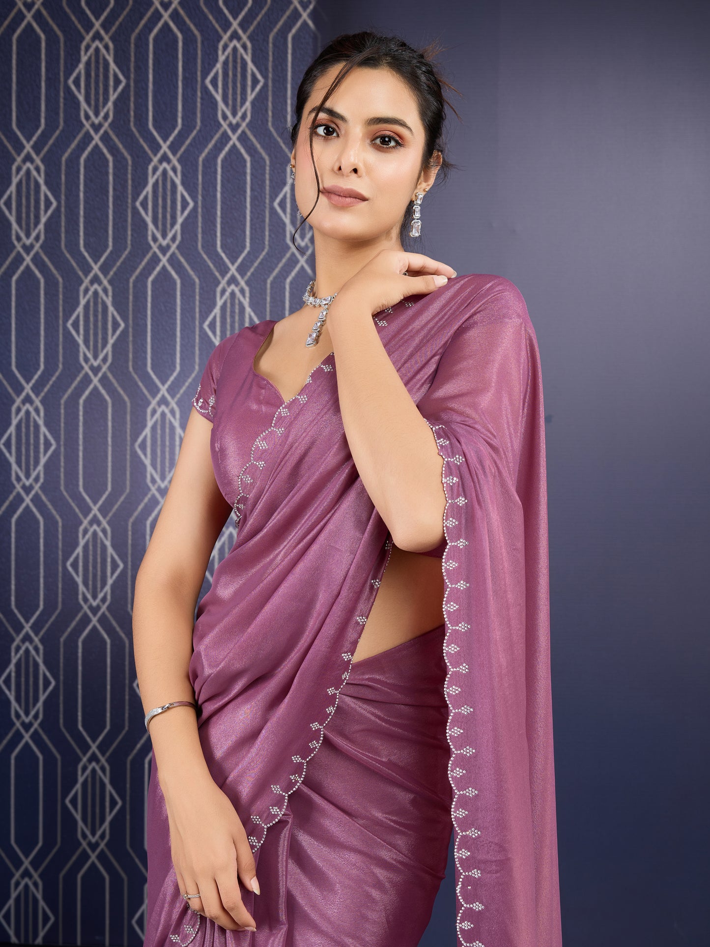 Trending Luxury Rich Wine Saree